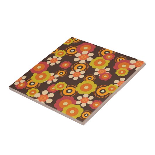 Disco 70s 60s Retro Flowers Pop Culture Tegeltje (Zijkant)