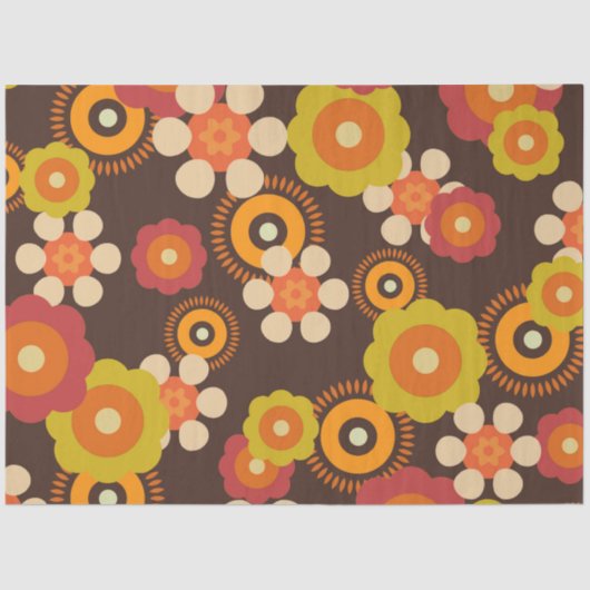 Disco 70s 60s Retro Flowers Pop Culture Tissuepapier (Voorkant)