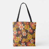 Disco 70s 60s Retro Flowers Pop Culture Tote Bag (Achterkant)