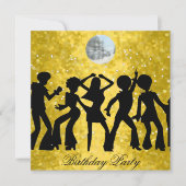 Disco 70's Birthday Party Invitation Kaart (Voorkant)