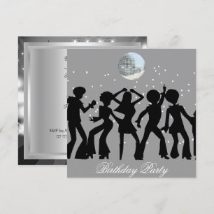 Disco 70's Birthday Party Invitation Kaart