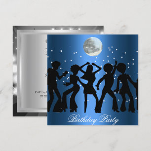 Disco 70's Birthday Party Invitation Kaart