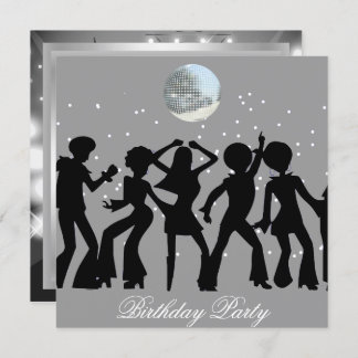 Disco 70's Birthday Party Invitation Kaart