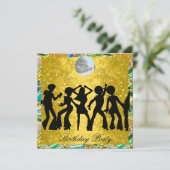 Disco 70's Birthday Party Invitation Retro Kaart (Staand voorkant)
