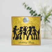 Disco 70's Birthday Party Invitation Retro Kaart (Staand voorkant)