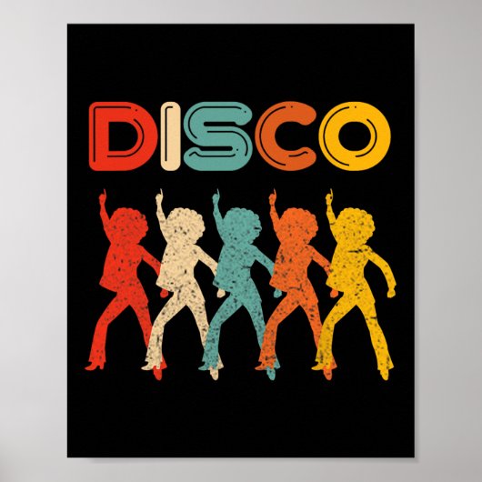 Disco 70s Disco Thed Retro Dancing Poster (Voorkant)