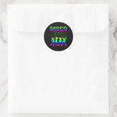 Disco 70s Disco Thed Shirt Retro Dancing Ronde Sticker (Tas)