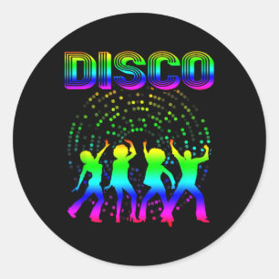 Disco 70s Disco Thed Shirt  Retro Dancing Ronde Sticker