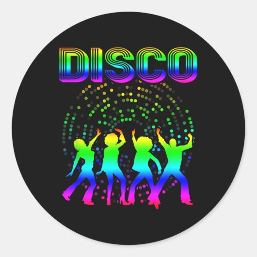 Disco 70s Disco Thed Shirt Retro Dancing Ronde Sticker (Voorkant)