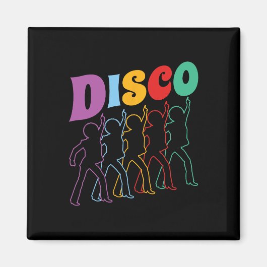Disco 70s Disco thema  retro dansen 1970' Magneet (Voorkant)