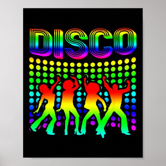 Disco 70s Disco thema  Retro dansen 1 Poster (Voorkant)