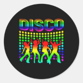 Disco 70s Disco thema  Retro dansen 1 Ronde Sticker (Voorkant)