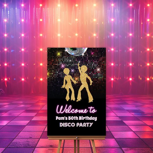 Disco 70s Feest Welkomstbord Poster