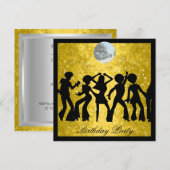 Disco 70's uitnodiging voor 'Birthday Party Retro' (Voorkant / Achterkant)