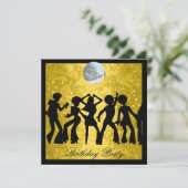 Disco 70's Verjaardagsfeest Retro uitnodiging (Staand voorkant)