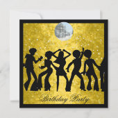 Disco 70's Verjaardagsfeest Retro uitnodiging (Voorkant)