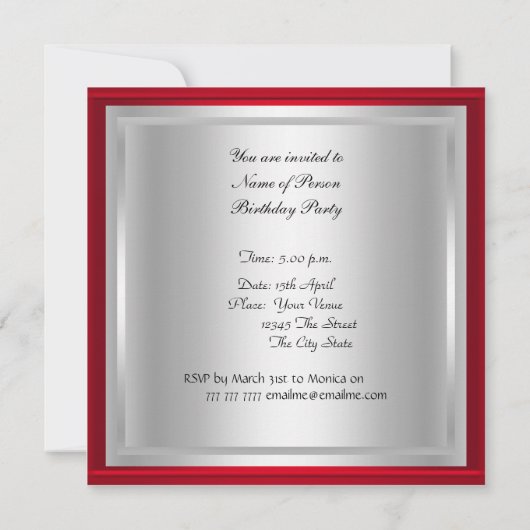 Disco 70's Verjaardagsfeest Rood retro uitnodiging (Achterkant)