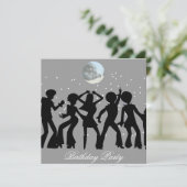 Disco 70's Verjaardagsfeest Uitnodiging (Staand voorkant)