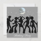 Disco 70's Verjaardagsfeest Uitnodiging (Voorkant)