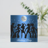Disco 70's verjaardagsfeest uitnodiging (Staand voorkant)