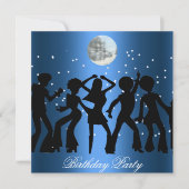 Disco 70's verjaardagsfeest uitnodiging (Voorkant)