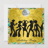 Disco 70's Verjaardagsfeest Uitnodiging Retro (Voorkant)