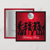 Disco 70ste verjaardagsfeest Rood retro 2 Kaart (Voorkant / Achterkant)