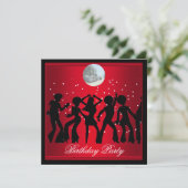 Disco 70ste verjaardagsfeest Rood retro 2 Kaart (Staand voorkant)