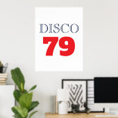 Disco 79 Pop Art Muziek Entertainment Retro Poster (Thuiskantoor)