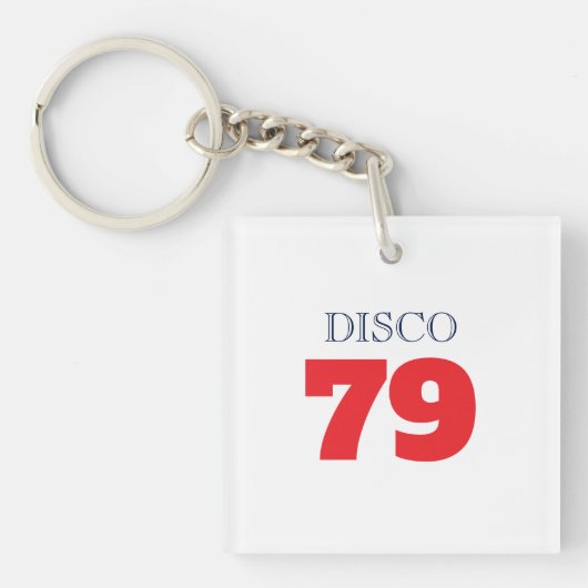 Disco 79 Pop Art Muziek Entertainment Retro Sleutelhanger (voorkant)
