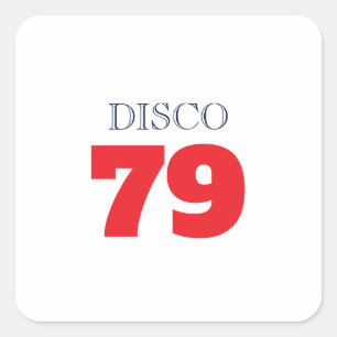 Disco 79 Pop Art Muziek Entertainment Retro Vierkante Sticker