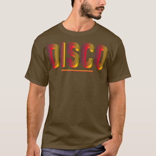 Disco 970s Stijl Flashy Licht Disco T T-shirt (Voorkant)