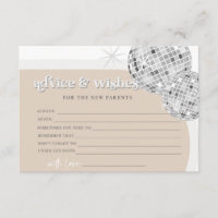 Disco advies en wensen Baby shower Game Kaart