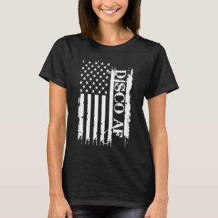 Disco AF Verenigde Staten in slechte staat met vla T-shirt