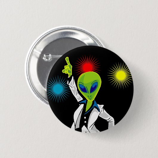 Disco Alien Ronde Button 5,7 Cm (Voorkant /achterkant)