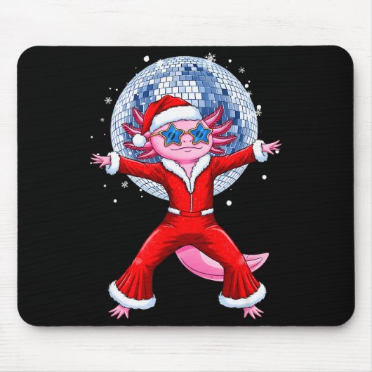 Disco Axolotl Kerstman Pak Fun Holiday 7 Muismat (Voorkant)