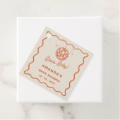 Disco Baby Retro Groovy Disco Baby shower Bedankjes Labels (In situ)