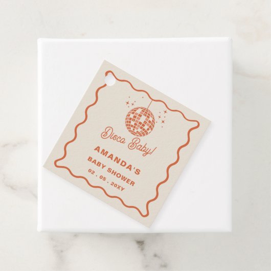 Disco Baby Retro Groovy Disco Baby shower Bedankjes Labels (In situ)