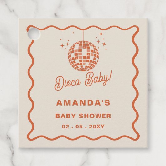 Disco Baby Retro Groovy Disco Baby shower Bedankjes Labels (Voorkant)