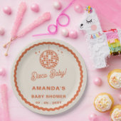 Disco Baby Retro Groovy Disco Baby shower Papieren Bordje (Feest)