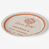 Disco Baby Retro Groovy Disco Baby shower Papieren Bordje (Gekanteld)