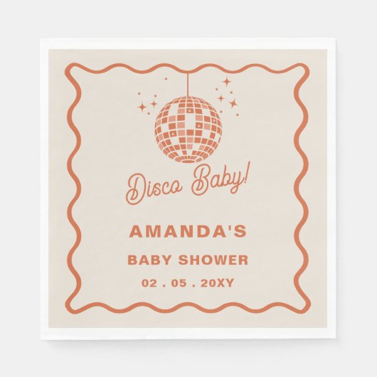 Disco Baby Retro Groovy Disco Baby shower Servet (Voorkant)