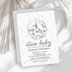 Disco Baby Zilveren Disco Bal Boog Baby Borrel Kaart