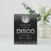 Disco Bachelorette-feestweekend Save The Date Briefkaart (Staand voorkant)