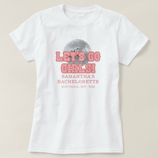 Disco Bachelorette Party Retro Matching Custom T-shirt (Design voorkant)