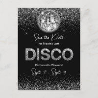 Disco Bachelorette Party Weekend Save the Date