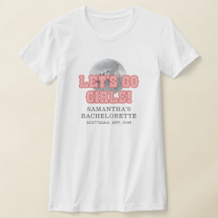 Disco Bachelorette Weekend Party Retro 70s Roze T-shirt