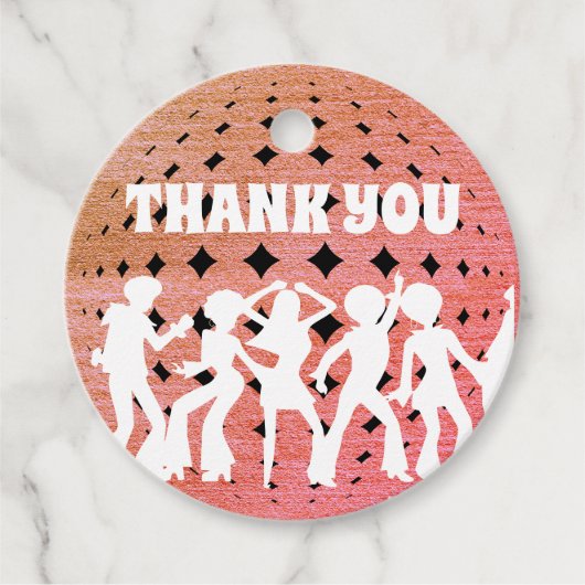 Disco-bacheloretteparty uit de jaren 70 | Roze Gl Bedankjes Labels (Voorkant)
