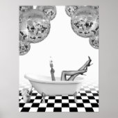 Disco badkuip badkamer muur kunst print poster (Voorkant)