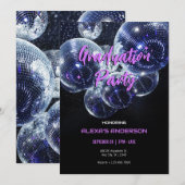 Disco bal afstudeerfeest kaart (Voorkant / Achterkant)